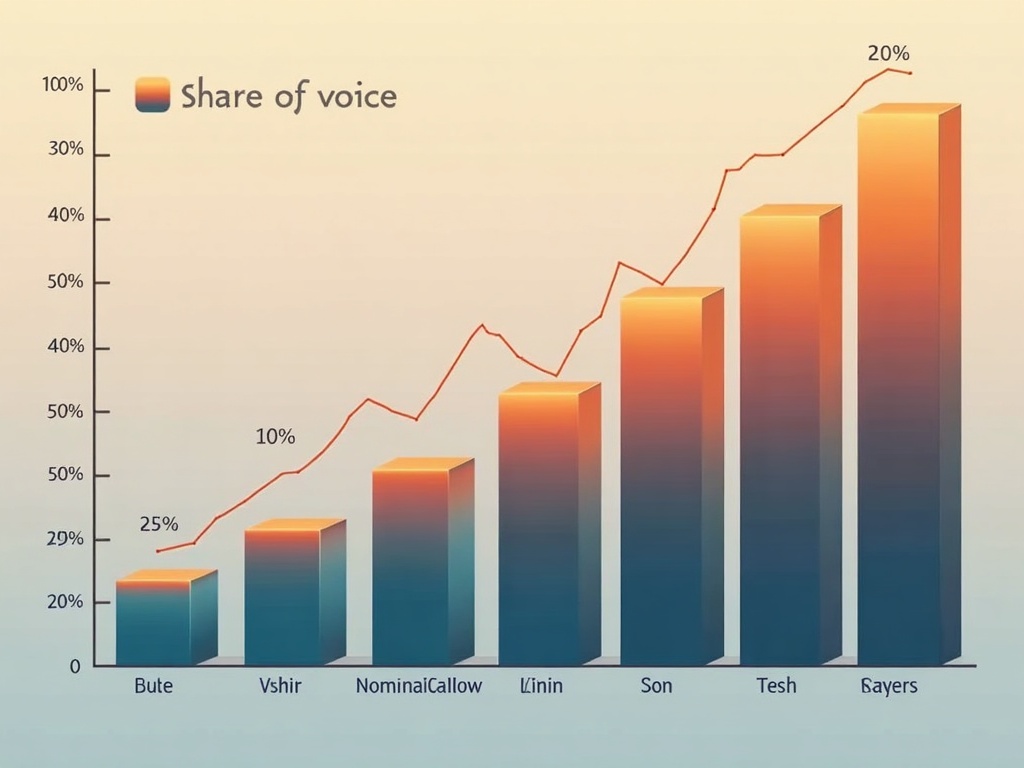 Gráfico de tendencia de share of voice en Gemini 2026
