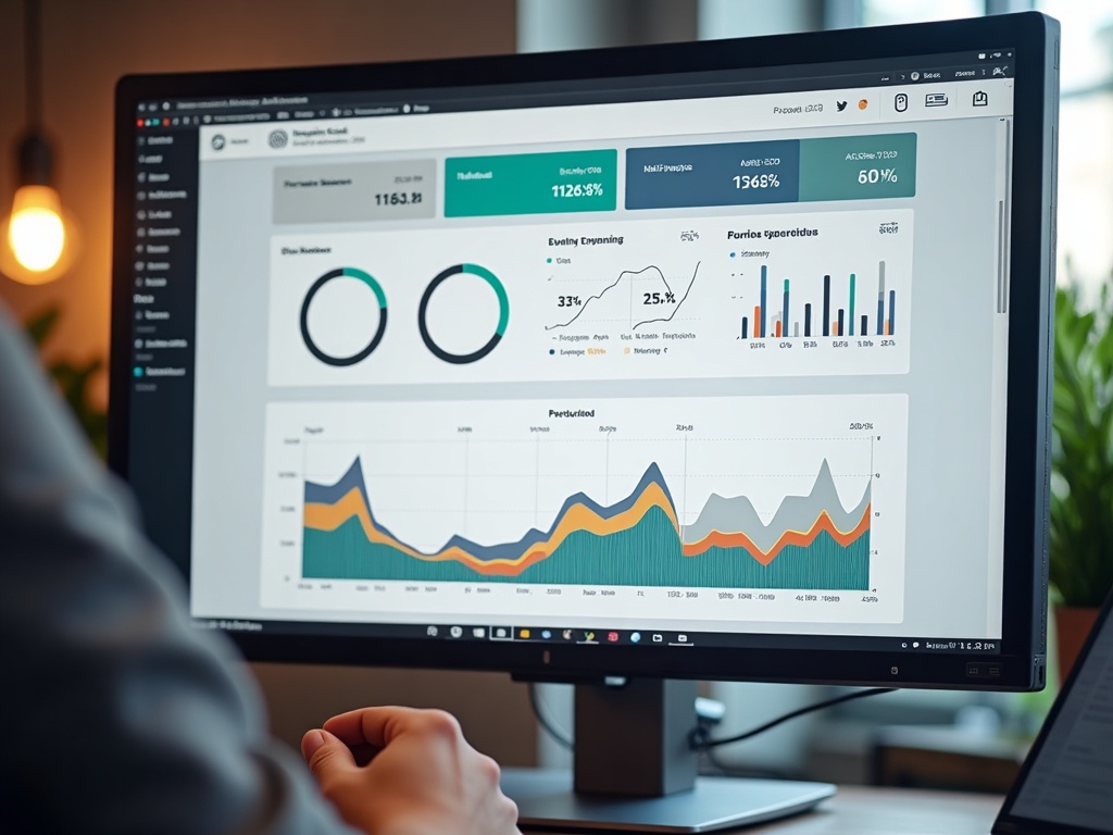 SEO industrial España 2026: panel de herramientas SEO con gráficos de tráfico