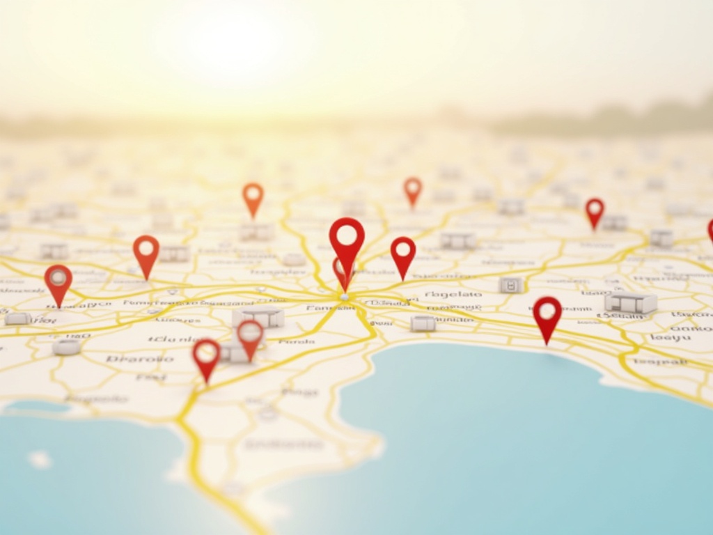 Map of Valencia with markers of local businesses optimized for SEO