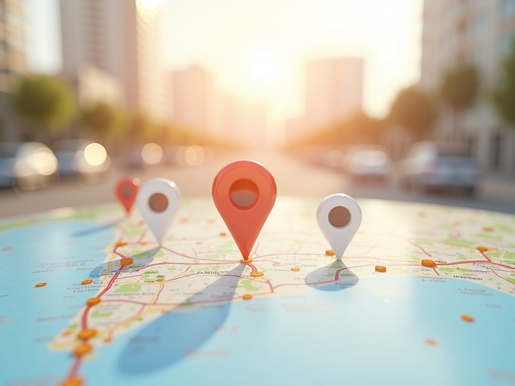 Google map with markers of businesses optimized for hyperlocal SEO in Valencia