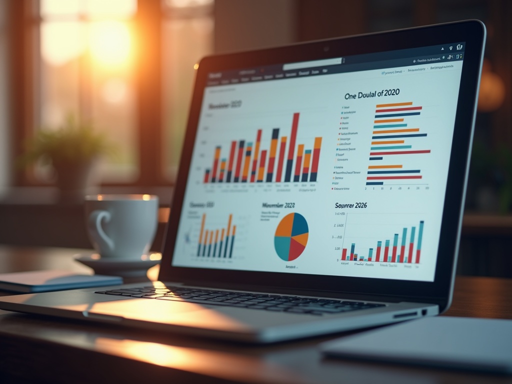 Evolución del SEO desde 2020 hasta 2026, mostrando gráficos de tendencias y asistentes de voz