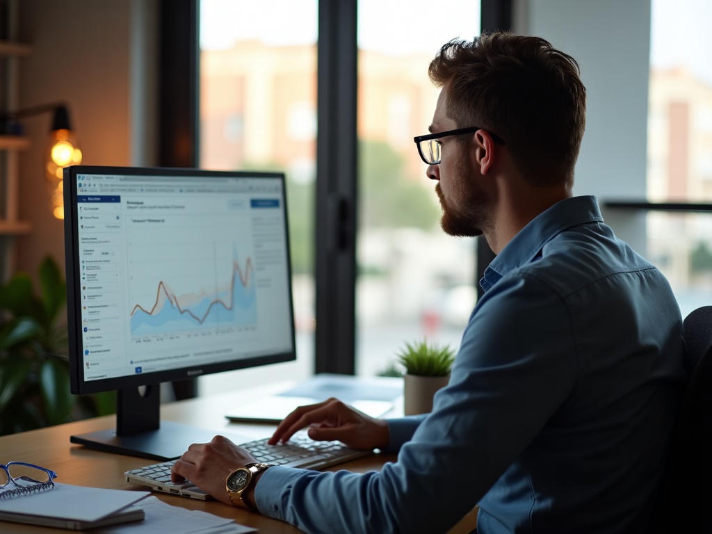 SEO Specialist in Moraira 2026 analyzing local ranking data on computer