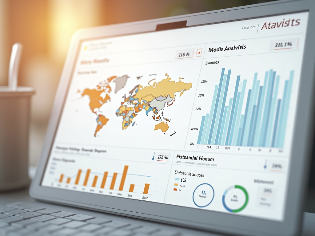 Dashboard de análisis de Share of Model con fuentes y porcentajes