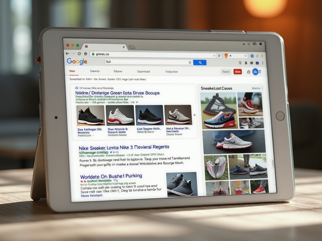 Screenshot of SneakerLost showing organic search results on Google for Nike sneakers