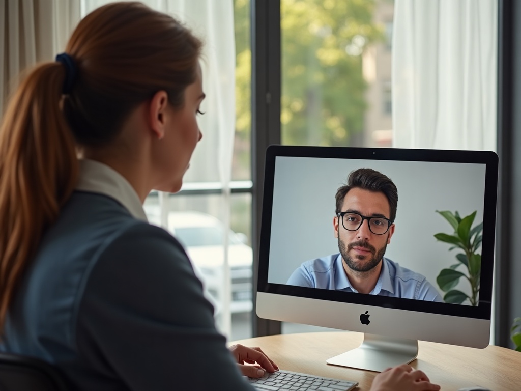 Psychologist attending video consultation from their website in San Vicente del Raspeig